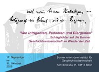 Flyer Ausstellung zur Bonner Geschichtswissenschaft