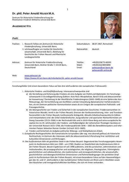 Lebenslauf Heuser (Stand 2020)